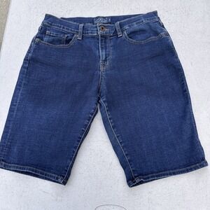 Lucky Brand Women's The Bermuda Jean Shorts Dark Wash Stretch Denim Size 6/28